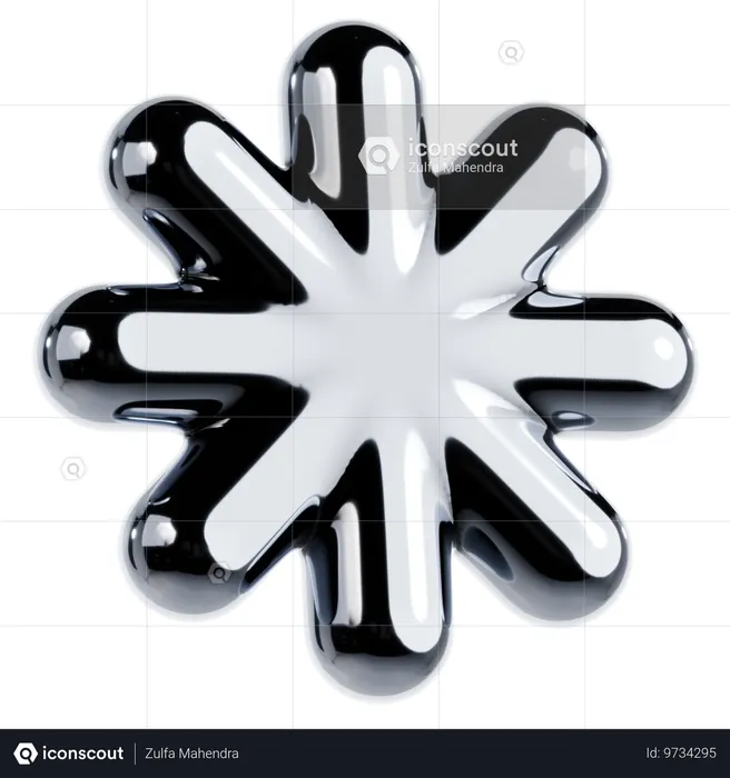 Forma metálica brilhante  3D Icon