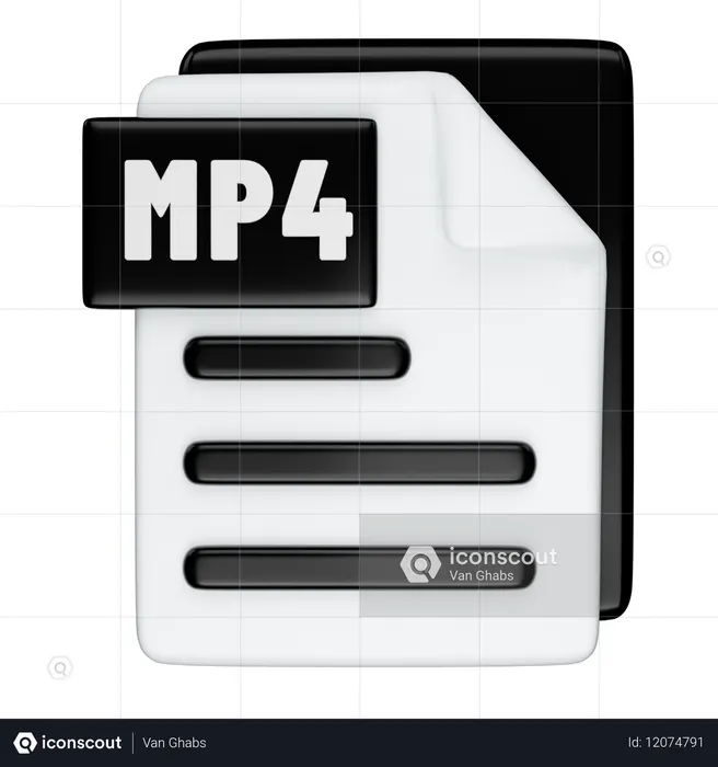 Formato mp4  3D Icon