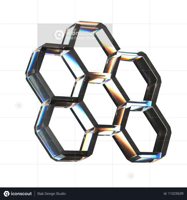 Forme abstraite de ruche hexagonale  3D Icon