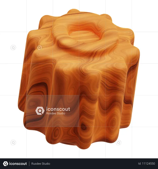 Forme abstraite en bois  3D Icon