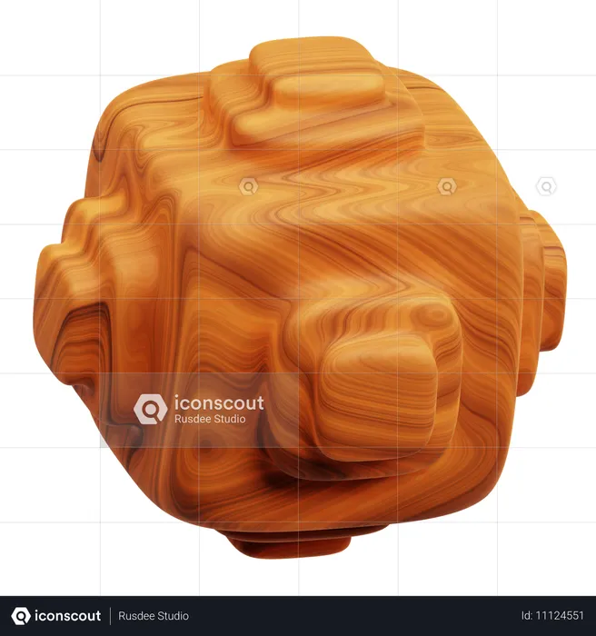 Forme abstraite en bois  3D Icon