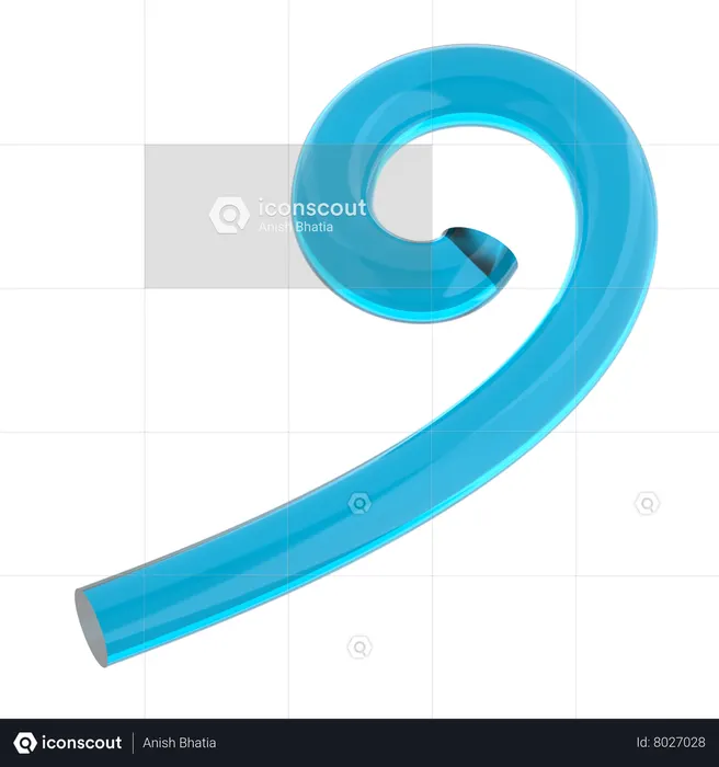 Forme courbe et bouclée  3D Icon