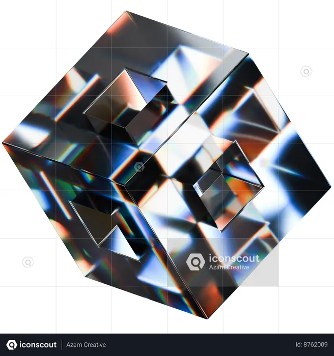 Forme creuse de cube  3D Icon