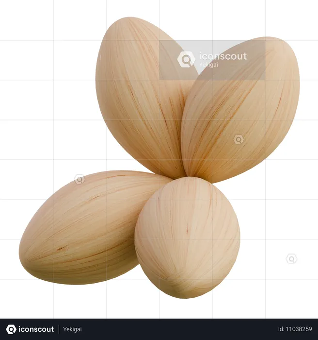 Forme de papillon forme abstraite en bois  3D Icon