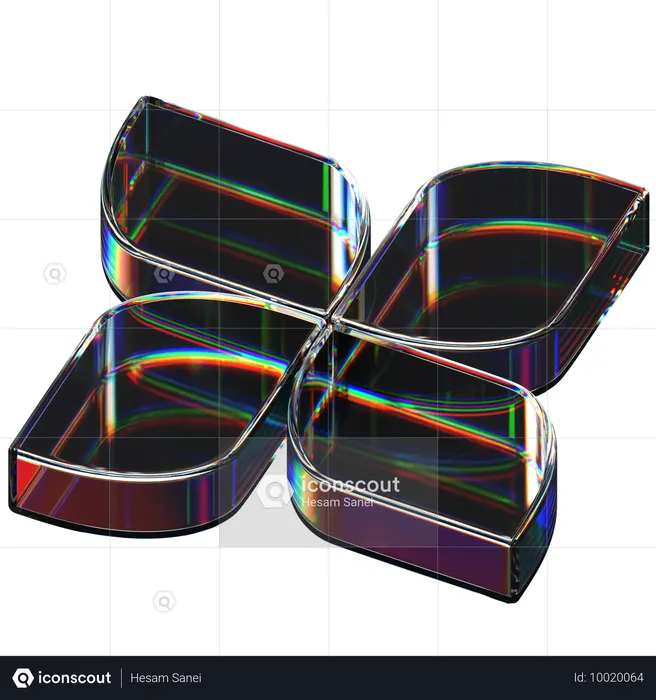 Forme de verre abstraite  3D Icon