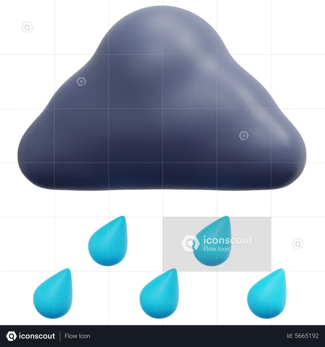 Forte pluie  3D Icon