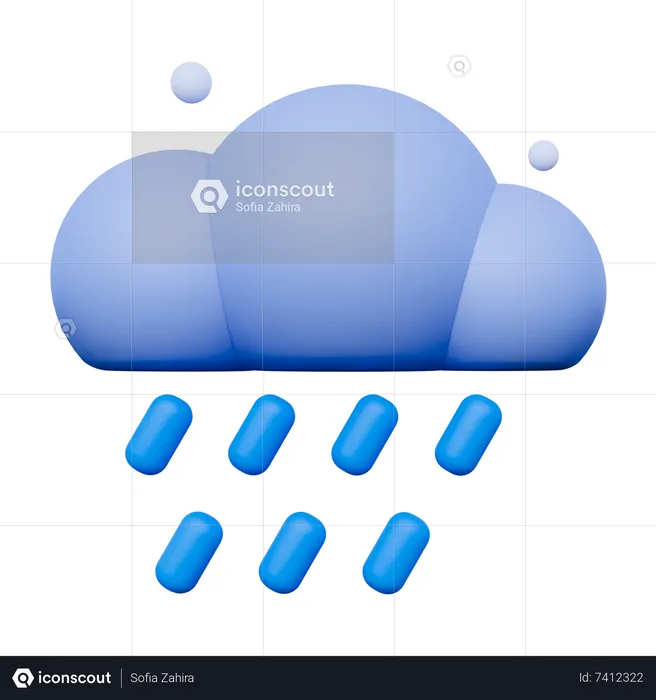 Forte pluie  3D Icon