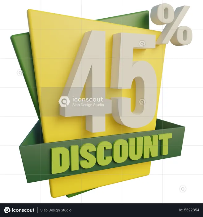 Forty Five Percent Discount  3D Icon