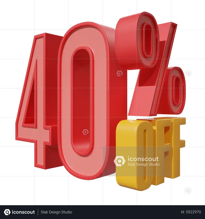 Forty Percent Off  3D Icon
