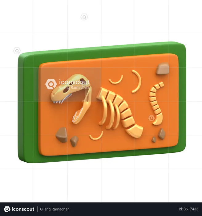 Fóssil de dinossauro  3D Icon