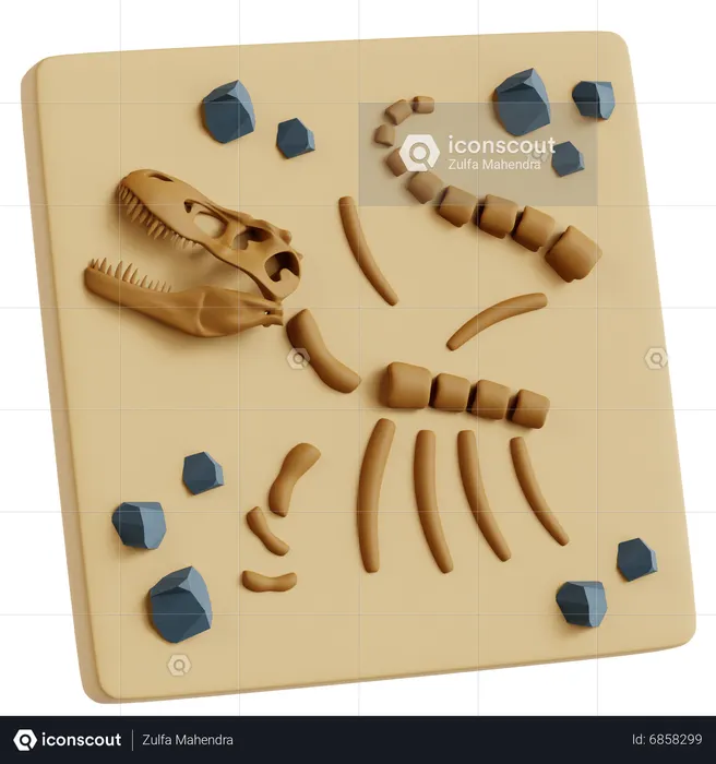 Fossile de dinosaure  3D Icon