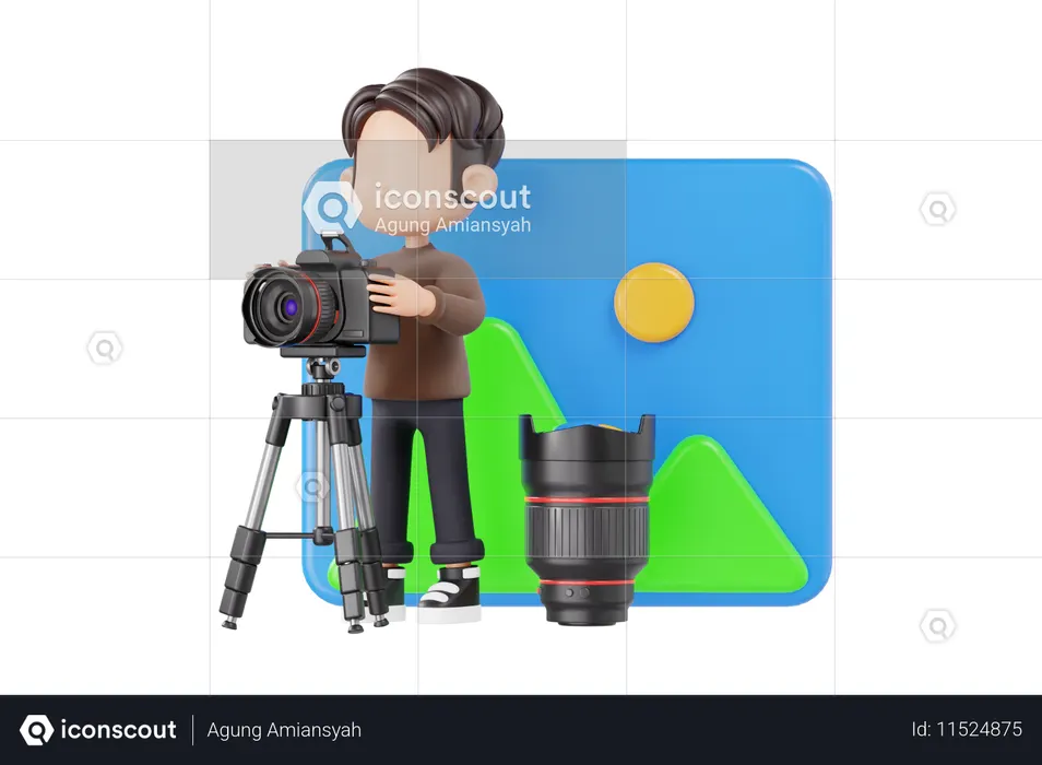 Fotógrafo masculino  3D Icon