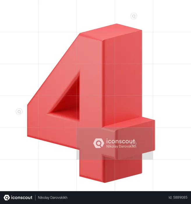 Four  3D Icon