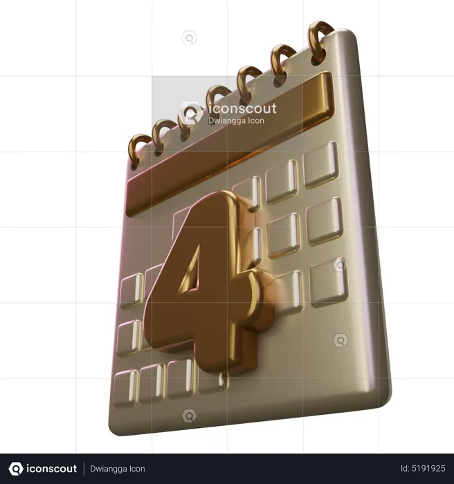 Four Calendar  3D Icon