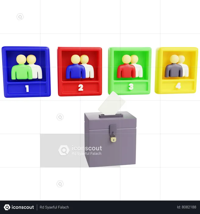 Four Candidate  3D Icon