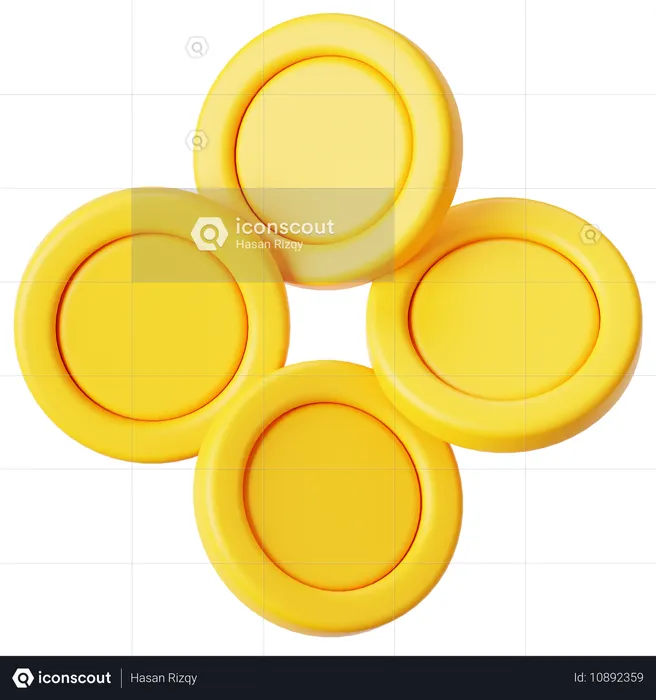 Four Coins  3D Icon