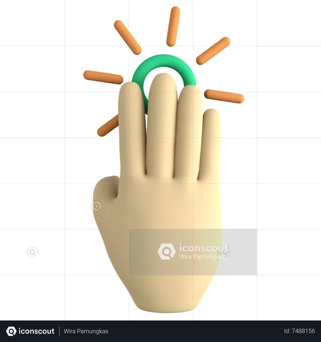 Four Finger Click  3D Icon