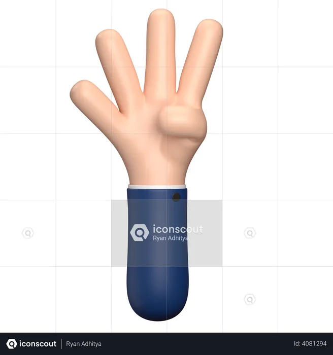 Four Hand Gesture  3D Illustration