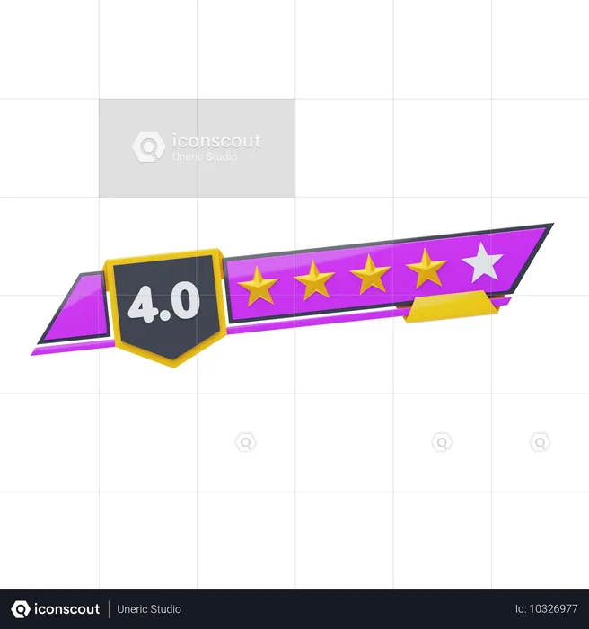 별점 5개 중 4개  3D Icon