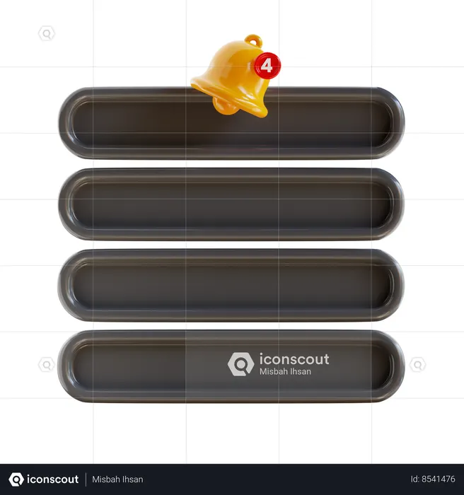 Four Panel Notification  3D Icon