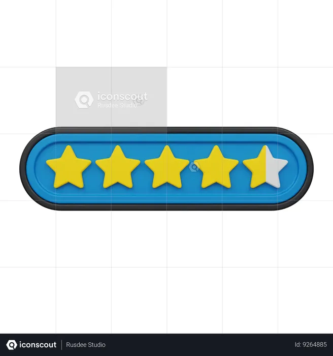 Four Point Five Star Rating  3D Icon