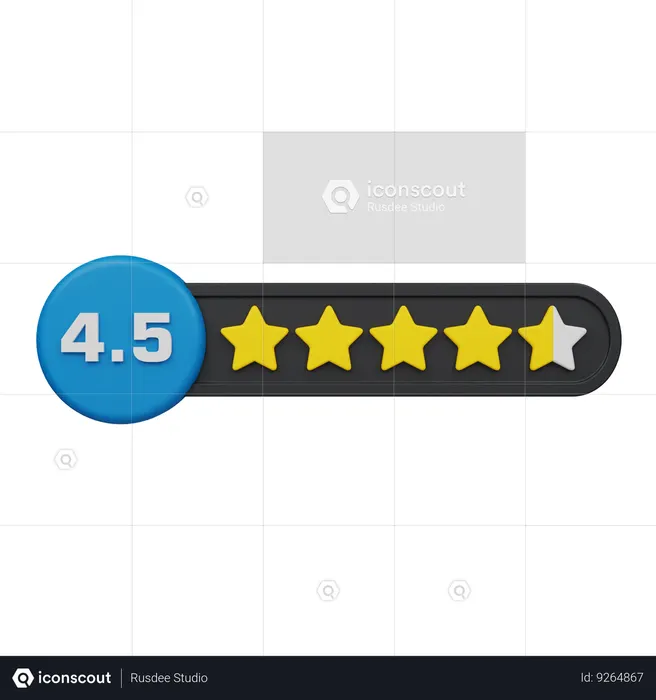 Four Point Five Star Rating Circle Label 3D Icon download in PNG, OBJ ...