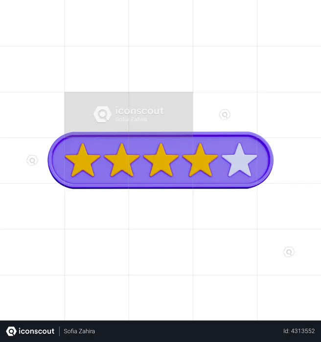 Four Star Rate  3D Illustration