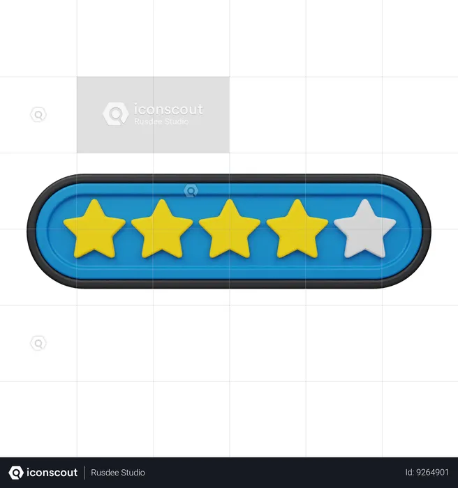 Four Star Rating  3D Icon