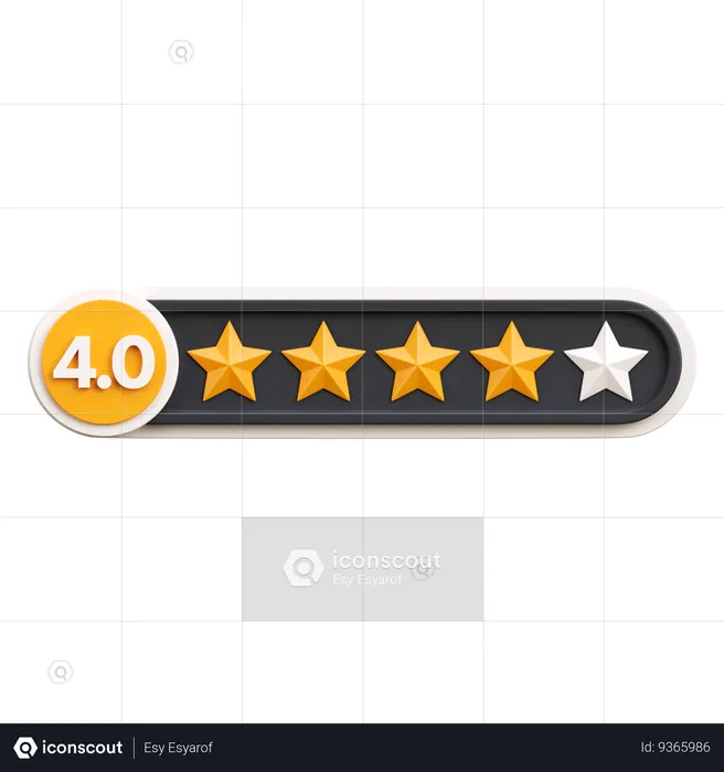 Four Star Rating  3D Icon