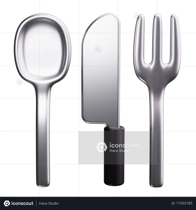 Fourchette couteau  3D Icon