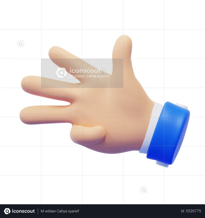 Fourth Finger Hand Gesture  3D Icon