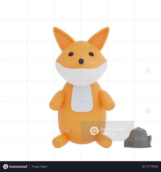 Fox  3D Illustration