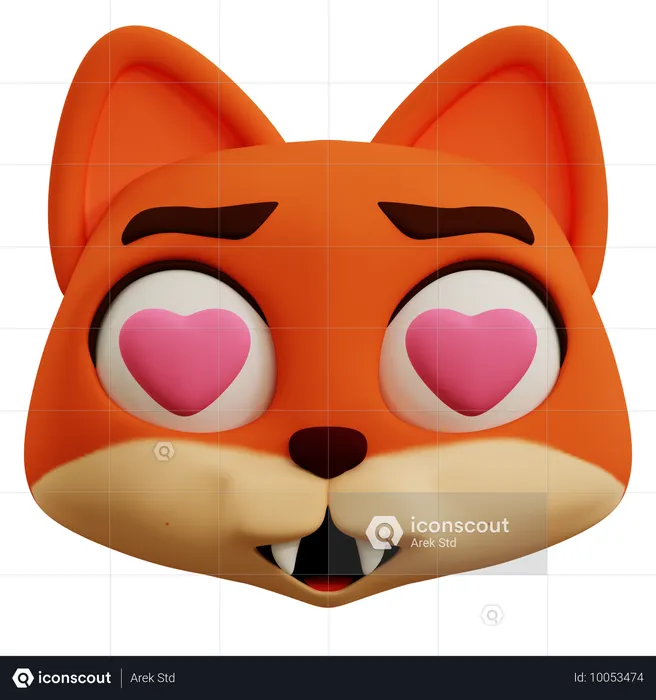 Fox Love Emoji Emoji 3D Icon