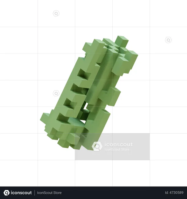 Fractura de celda esmeralda  3D Icon