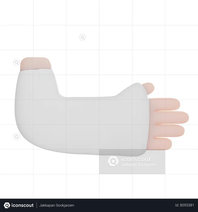 Fractured Hand  3D Icon