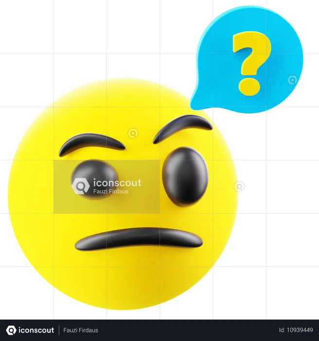 Frage Emoji Gesicht  3D Icon