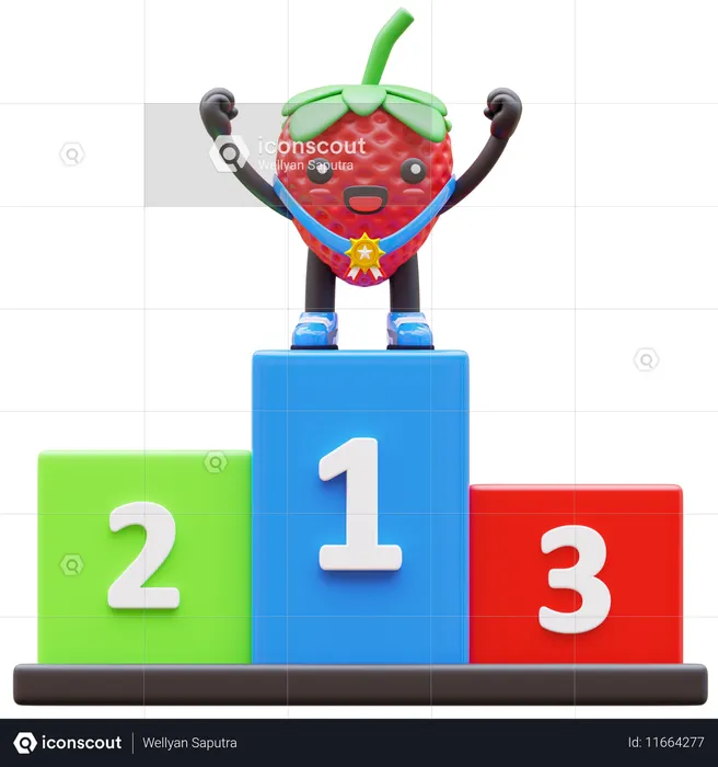 Les fraises sont les premières  3D Illustration
