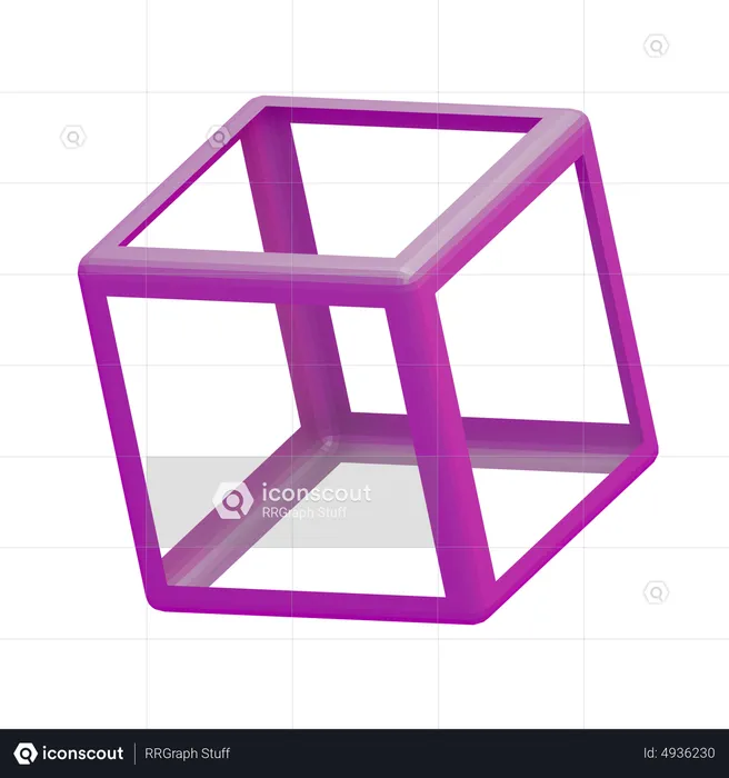 Frame Cube Basic Geometry  3D Icon