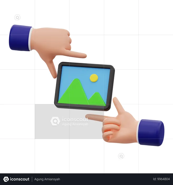 Frame Holding Hand Gesture  3D Icon