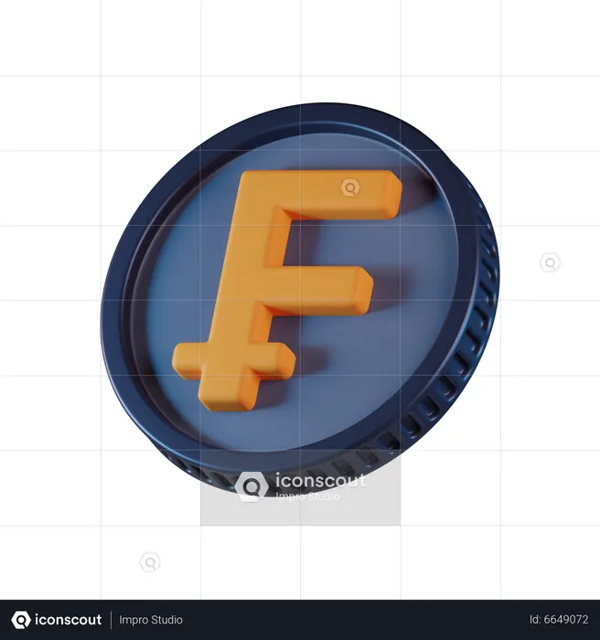 Franc Coin  3D Icon