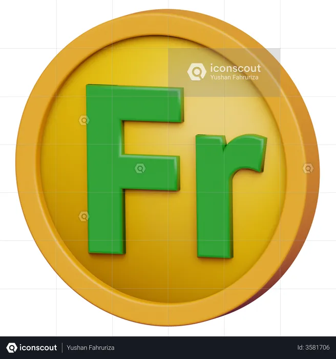 Franc Coin  3D Icon