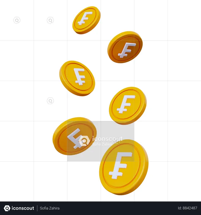 Franc Coins Icon 3D Illustration - Business 3D Illustrations | IconScout