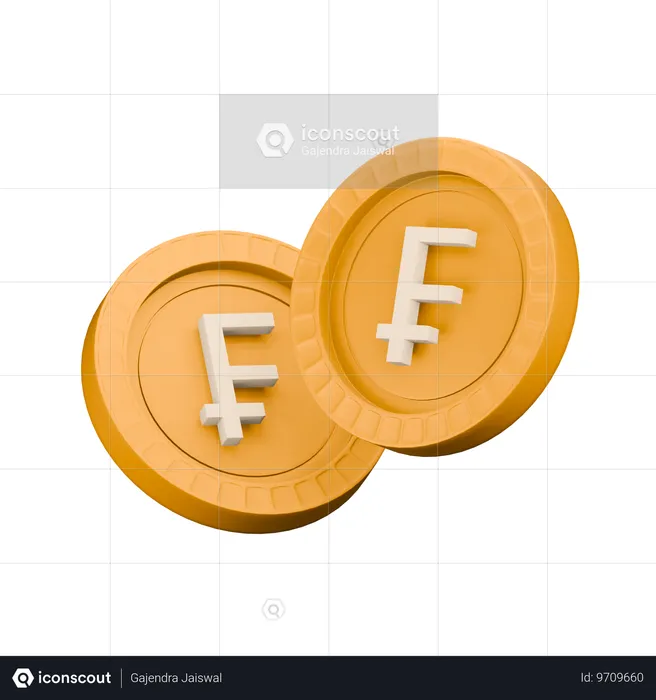 Franc suisse  3D Icon