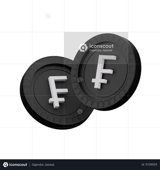 Franc suisse  3D Icon