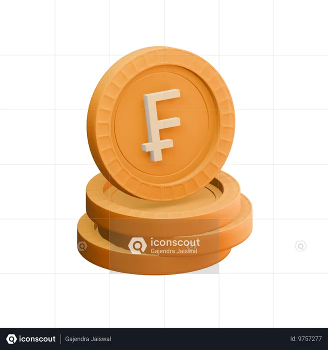 Franc suisse  3D Icon