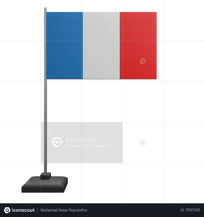 フランス国旗 Flag 3D Icon