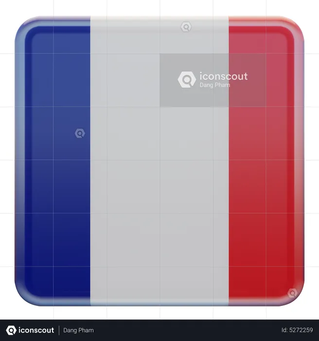 France Square Flag Flag 3D Icon