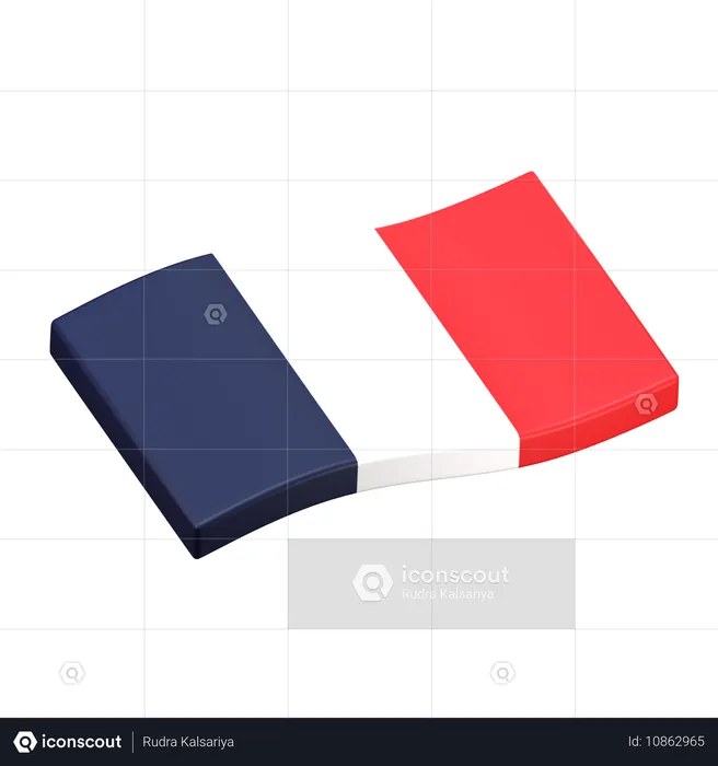 Francia Flag 3D Icon