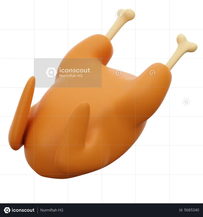 Frango assado  3D Icon