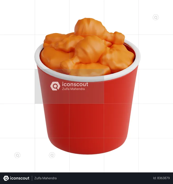 Frango frito  3D Icon